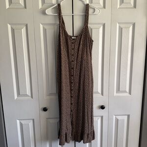 Abercrombie & Fitch Brown Leopard Midi Dress